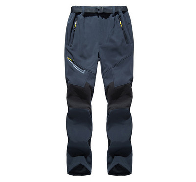 TRVLWEGO Pantaloni pentru drumeții și camping în aer liber pentru bărbați, iarnă caldă, cu carapace moale, luminoși, trekking, impermeabili, fleece, pentru schi, rezistenți la vânt