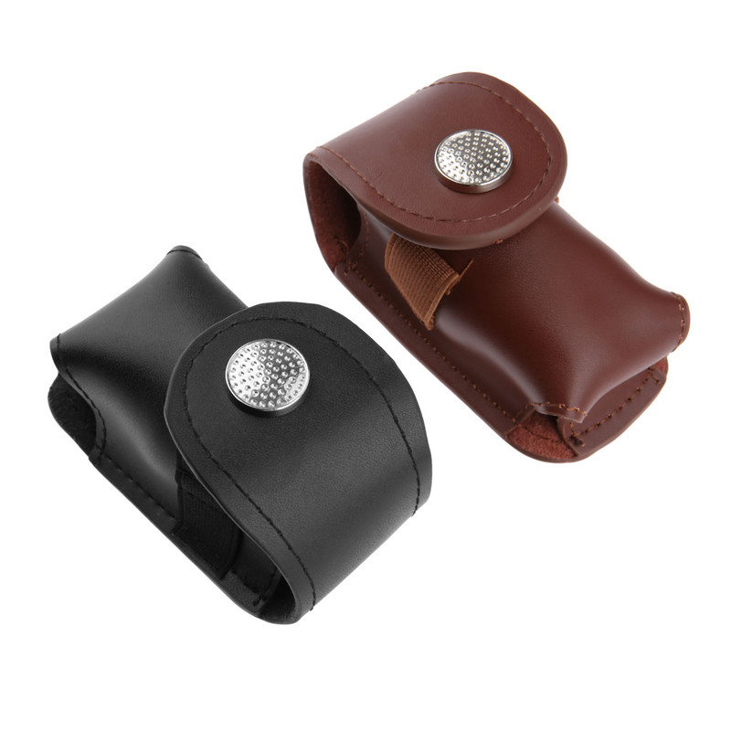 Mini hordozható bőrcsipesz övön Golf labdatáska golfpólók és Divot szerszámtartó táska, deréktáska, 2 labda tárolására