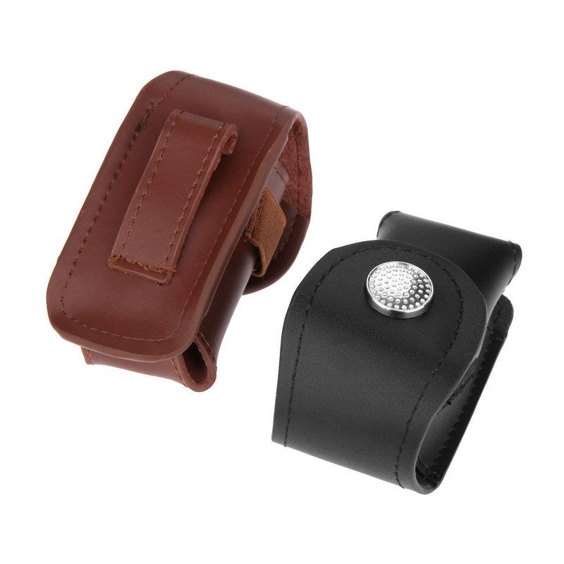 Mini hordozható bőrcsipesz övön Golf labdatáska golfpólók és Divot szerszámtartó táska, deréktáska, 2 labda tárolására