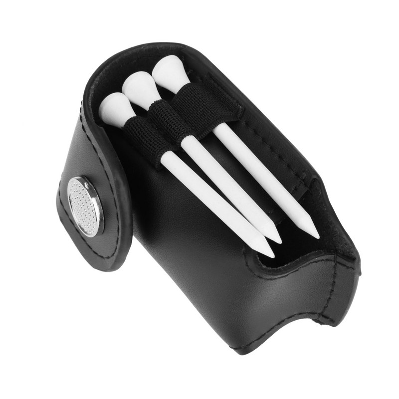 Mini hordozható bőrcsipesz övön Golf labdatáska golfpólók és Divot szerszámtartó táska, deréktáska, 2 labda tárolására