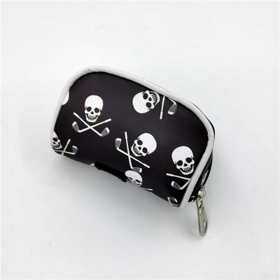 Τσάντα PU Skull Μικρή τσάντα για μπάλα γκολφ Τσάντες γκολφ με φερμουάρ μίνι με θέση Tee Αθλητικά είδη μικρής τσέπης 3 χρωμάτων