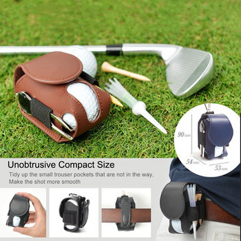 PU кожена чанта за държач на топка за голф Преносима чанта за съхранение на топка за голф с метална катарама Универсални аксесоари за открито
