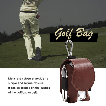 PU кожена чанта за държач на топка за голф Преносима чанта за съхранение на топка за голф с метална катарама Универсални аксесоари за открито
