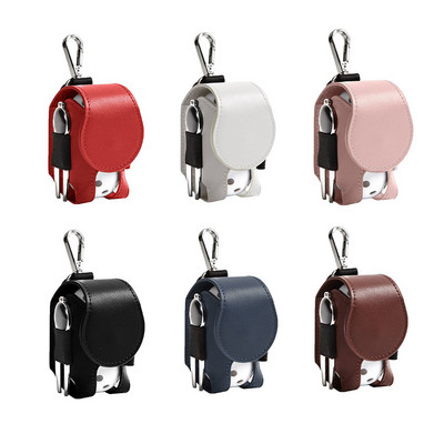PU Leather Golf Ball Holder Bag Portable Waist Hanging Golf Ball Storage Pouch with Metal Buckle Universal Outdoor Accessories