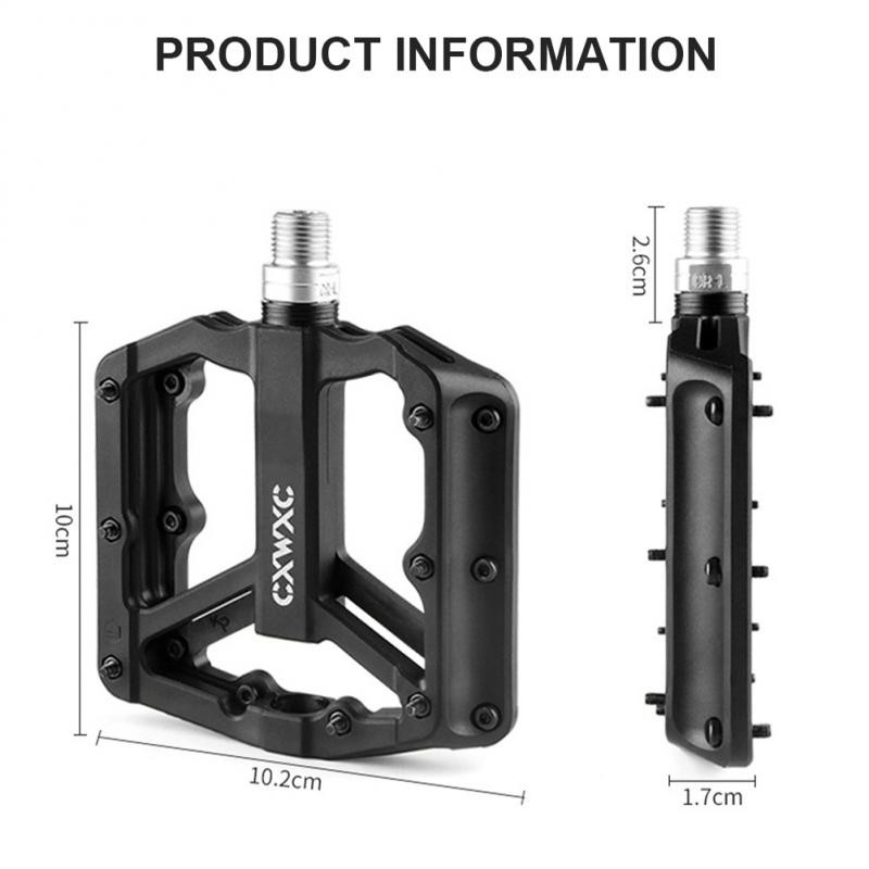 CXWXC Pedale din nailon pentru biciclete Rulment etanșat triplu Perrin, zonă largă, anti-alunecare, pedală MTB, piese pentru biciclete 9