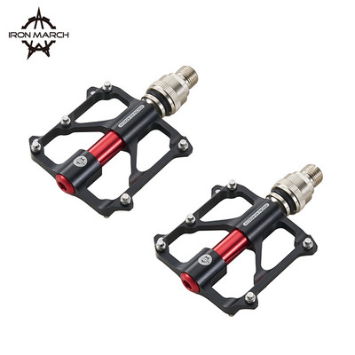 IRON MARCH MTB országúti kerékpár pedálok gyorskioldó alumínium ötvözet 3 tömített csapágyakkal, csúszásmentes kerékpározás lapos pedálokkal