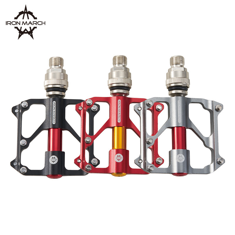 IRON MARCH MTB országúti kerékpár pedálok gyorskioldó alumínium ötvözet 3 tömített csapágyakkal, csúszásmentes kerékpározás lapos pedálokkal