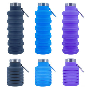 Нова преносима силиконова бутилка за вода Прибиращи се сгъваеми чаши за бутилки за кафе E Инструменти за пътуване на открито Сгъваеми спортни бутилки