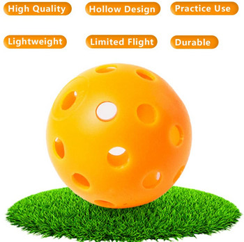 12PcsPractice Golf Balls Кухи пластмасови голф тренировъчни топки Цветен въздушен поток Топки за голф Swing Practice Driving Range PE Toy Ball