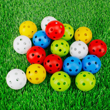 12PcsPractice Golf Balls Кухи пластмасови голф тренировъчни топки Цветен въздушен поток Топки за голф Swing Practice Driving Range PE Toy Ball