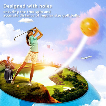 12PcsPractice Golf Balls Кухи пластмасови голф тренировъчни топки Цветен въздушен поток Топки за голф Swing Practice Driving Range PE Toy Ball