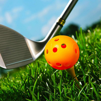 12PcsPractice Golf Balls Кухи пластмасови голф тренировъчни топки Цветен въздушен поток Топки за голф Swing Practice Driving Range PE Toy Ball