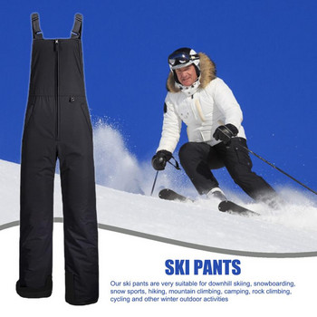 Гащеризон с изолирани ски панталони Ripstop Топли изолирани гащеризони за сноуборд Удобни нагръдници за сняг Ски панталони за мъже и жени Черни