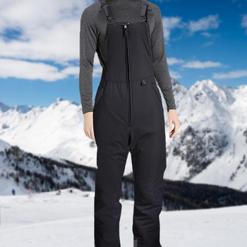 Μονωμένες φόρμες για σκι φόρμες Ripstop Warm Insulated φόρμες Snowboard Άνετες σαλιάρες χιονιού παντελόνια σκι για άνδρες και γυναίκες Μαύρο