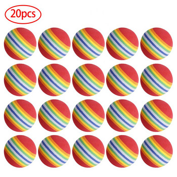 20 τμχ Μπάλα γκολφ 38 χιλ. αφρός EVA Soft Rainbow Stripe Golf Training Ball Swing Λέσχη γκολφ Βοηθήματα προπόνησης για αρχάριους Μπάλα εσωτερικού χώρου