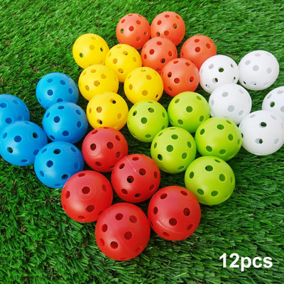 12Pcs Home Indoor Driving Range 42,6mm Limited Flight Hollow Training Balls Golf for Swing Practice