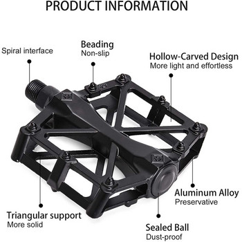 1 чифт педали за велосипеди Алуминиева сплав с бързо освобождаване на сачмени лагери Педали за крака Стойки за крака Части за велосипедно оборудване Dropship