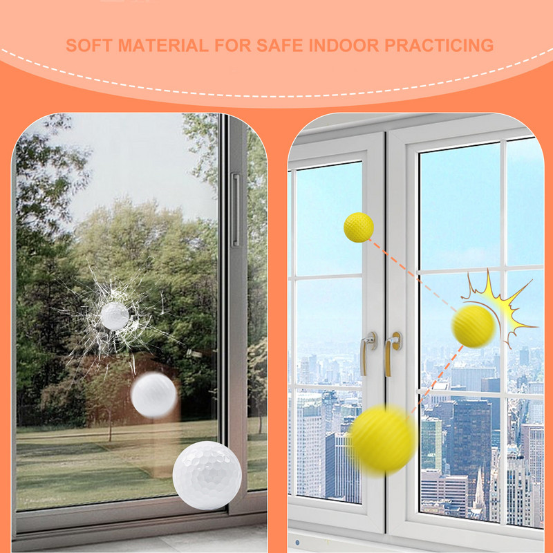 20 tk värvikäsnaga siseruumides kasutatavaid PU-vahuga golfipalle