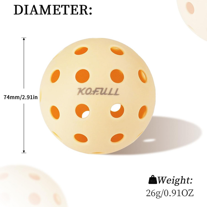 3 vnt./pakuote lauko marinavimo kamuoliukai 74 mm 40 skylučių marinavimo kamuoliukai, skirti žaisti lauke ir viduje. Didelio elastingumo ir patvarios smėlio spalvos