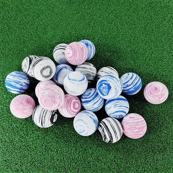50 τεμάχια/τσάντα Golf Ink Balls Golf Rainbow Stripe Balls EVA Indoor Foam Soft Ball Swing Training Golf Auxiliary Practice Ball