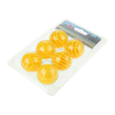 6 τεμ. 42 χιλιοστά Spacing μπάλες του γκολφ Εκπαιδευτικές μπάλες γκολφ για αρχάριους Swing Hit εσωτερικού χώρου πλαστικές κοίλες μπάλες εξάσκησης