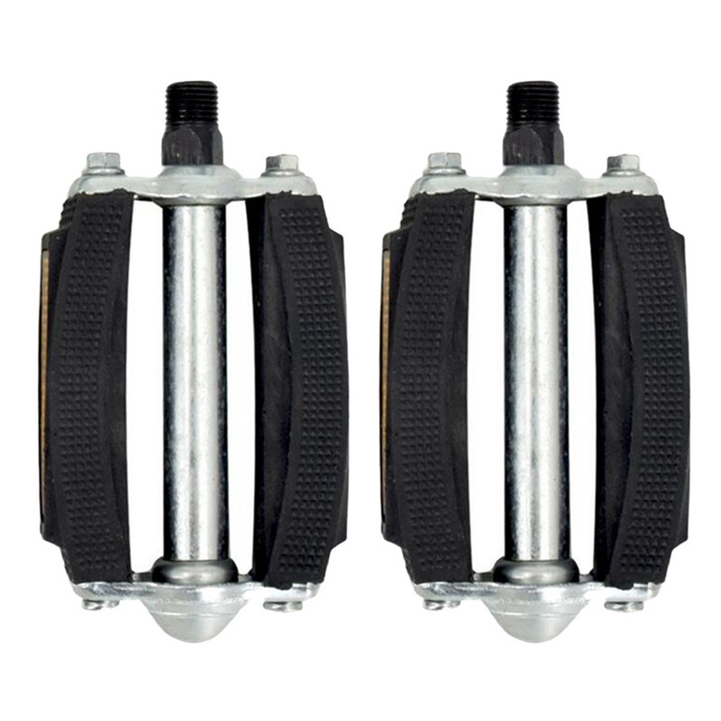 Klassikalised kummiplokist jalgrattapedaalid koos helkuriga 9/16-tollise terasest kuullaagriga jalgratta pedaali parandamise komponendid