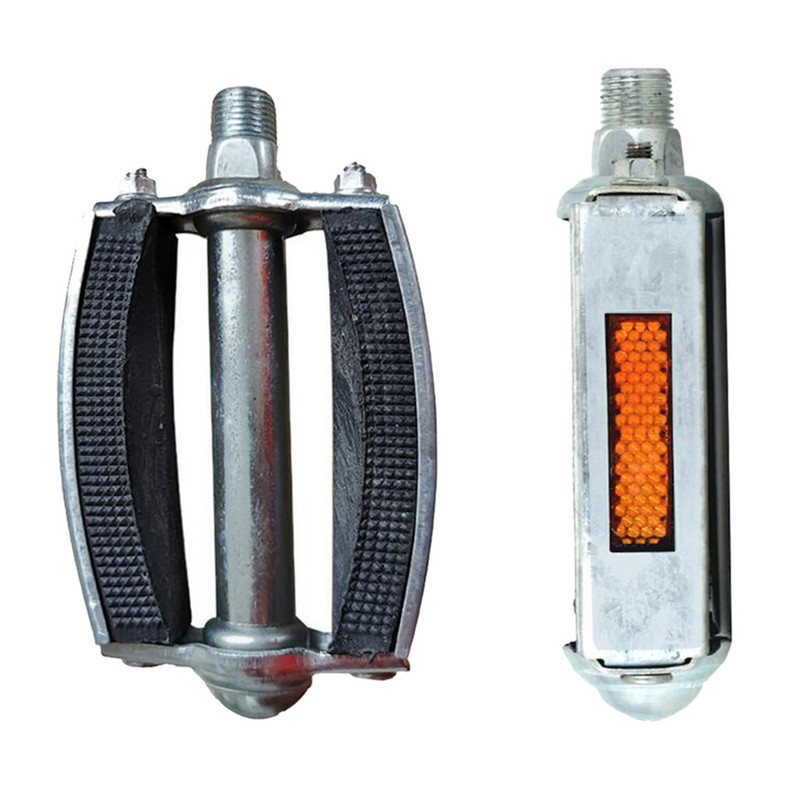 Klassikalised kummiplokist jalgrattapedaalid koos helkuriga 9/16-tollise terasest kuullaagriga jalgratta pedaali parandamise komponendid