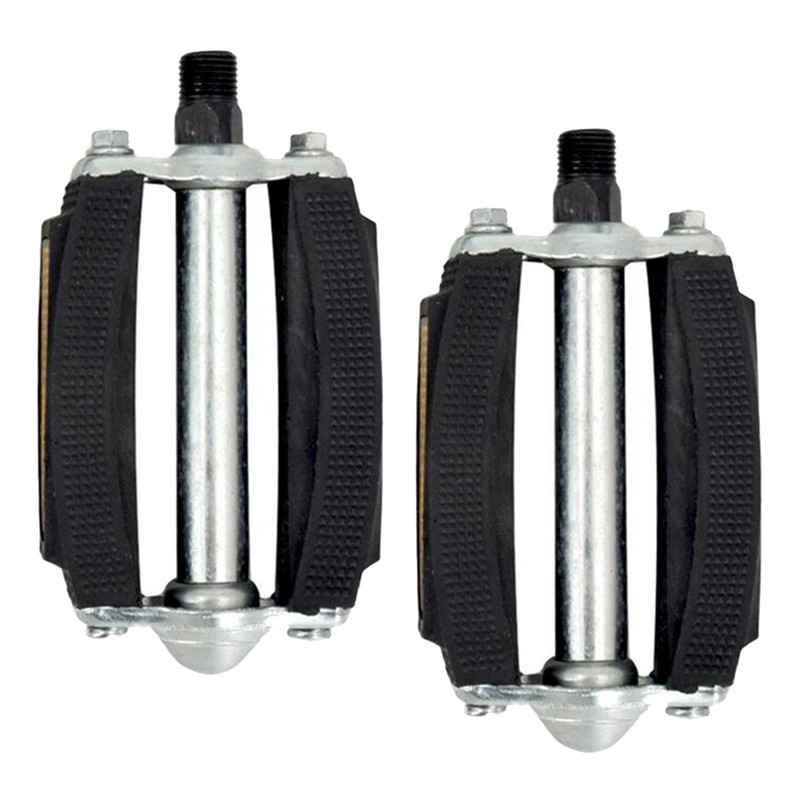 Klassikalised kummiplokist jalgrattapedaalid koos helkuriga 9/16-tollise terasest kuullaagriga jalgratta pedaali parandamise komponendid