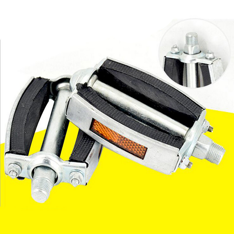 Klassikalised kummiplokist jalgrattapedaalid koos helkuriga 9/16-tollise terasest kuullaagriga jalgratta pedaali parandamise komponendid