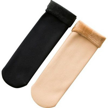 Зимни топли дебели вълнени чорапи Мъжки и дамски безшевни меки плътни кадифени чорапи за сняг Ски обувки Чорапи за спане на пода Модни унисекс
