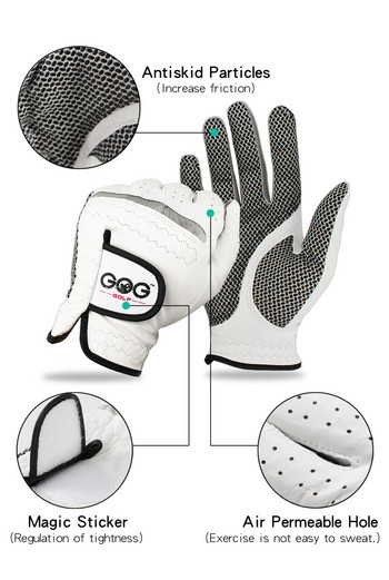Συσκευασία 1 τεμ. Ανδρικά γάντια γκολφ αριστερό/δεξιό μαλακό αναπνεύσιμο από καθαρό δέρμα προβάτου γνήσιο δέρμα με αντιολισθητικούς κόκκους Ανδρικό γάντι γκολφ