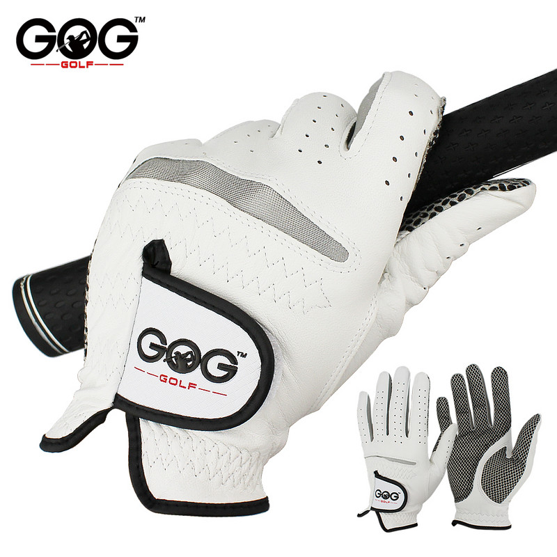 Paket od 1 komada rukavica za golf, muške rukavice za lijevu/desnu ruku, meke, prozračne, od prave ovčje kože s granulama protiv klizanja, muške rukavice za golf