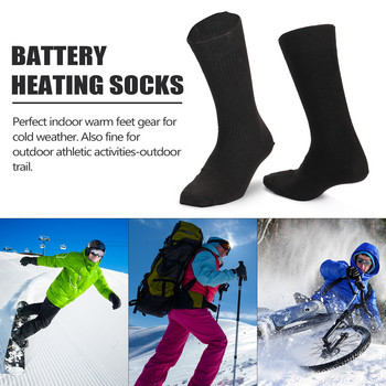 Ηλεκτρικές θερμαινόμενες κάλτσες με μπαταρίες Κάλτσες θερμότητας για κρύο καιρό για υπαίθρια ιππασία Κάμπινγκ Πεζοπορία Χειμερινές κάλτσες μοτοσυκλέτας