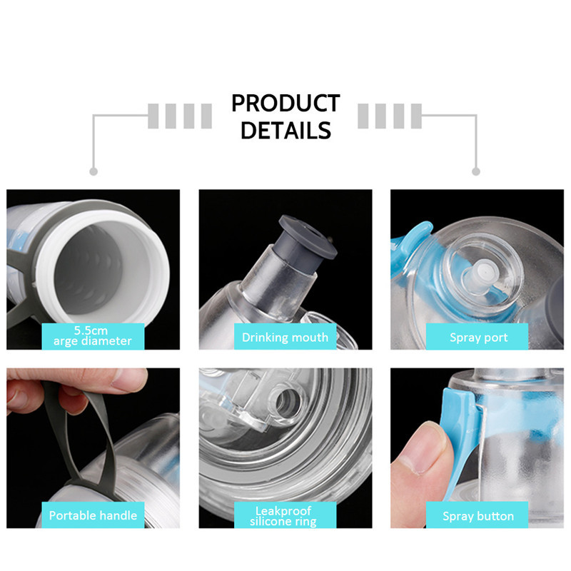 Sticle de apă portabile Bicicletă Sport Izolată cu pulverizare de ceață Sticlă de apă cu două straturi Sticlă rece cu gheață Sport 500 ml Fierbător de băut