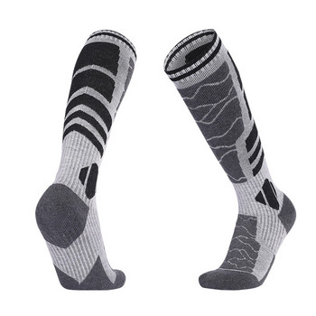 Мъжки ски чорапи Спорт на открито Дебела възглавница Thermal Comforttable Мериносови топли високи чорапи до коляното за планинарство Туризъм Sking