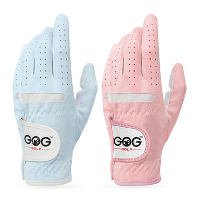 1 чифт GOG GOLF GLOVES BLUE Професионална дишаща небесно синя мека материя За жени лява и дясна ръка