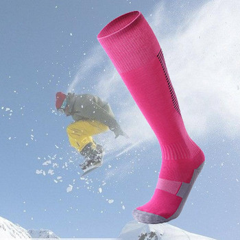 Επαγγελματικές κάλτσες για χειμερινά σπορ για σκι Άνδρες Γυναικείες κάλτσες θερμικού σκι μακριά κάλτσα εξωτερικού χώρου MTB Ποδηλασία τρέξιμο ποδοσφαίρου Κάλτσες Μαύρες Κόκκινες
