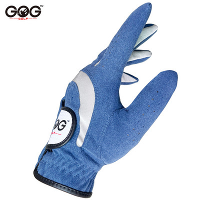 GOLF GLOVE Vīriešu cimds Mikrošķiedras Mīksts balts zils Gery 3color Kreisā Roka Pretslīdēšanas Neslīdošas daļiņas Elpojošs Golfa Cimds