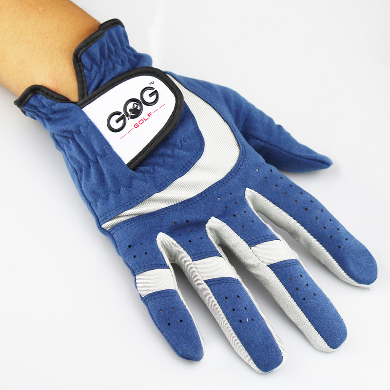 GOLF GLOVE Meeste kinnas Mikrokiud Pehme valge sinine Gery 3värvi vasak käsi Libisemisvastane Libisemisvastane osakesed Hingav golfikinnas