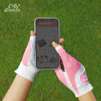 GVOVLVF 1 ζεύγος γάντια γκολφ για γυναίκες με ανοιχτό δάχτυλο μαλακό δέρμα που αναπνέει πιο άνετα για να φορεθεί σε μακριά νύχια κατάλληλο για κορίτσια για γυναίκες