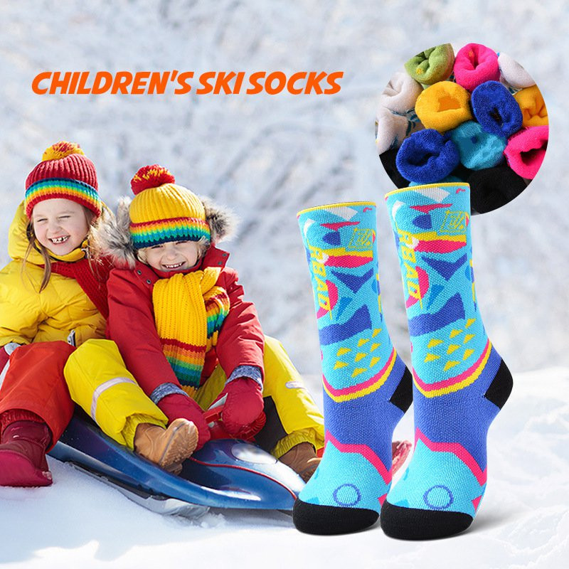 1 pora vaikų žiemos sporto kojinės lauko storos šiltos kojinės sniego slidinėjimo kojinės berniukams mergaičių šiluminės kojinės, skirtos riedučiams čiuožti snieglente