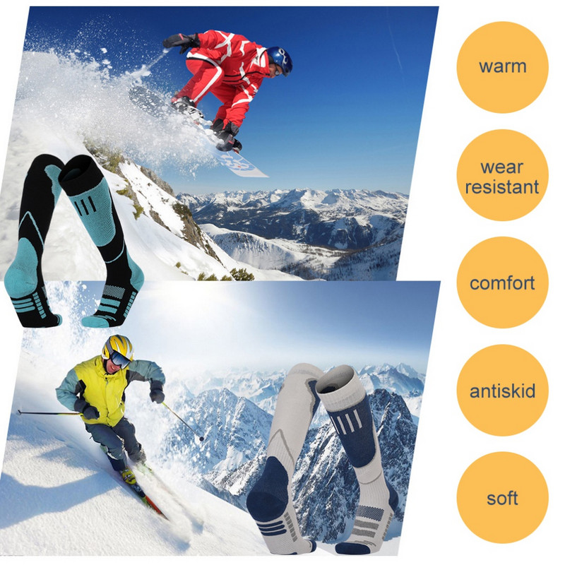 2 para/paket Zimske skijaške čarape Muškarci Žene Sport na otvorenom Snowboarding Planinarenje Skijaške čarape Topli deblji pamučni dodatak