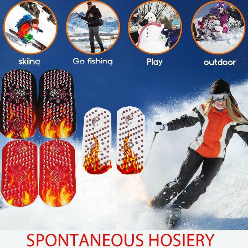 2 pár önmelegedő egészségügyi zokni Turmalin Mágnesterápia Kényelmes és lélegző masszírozó Téli meleg lábápoló zokni