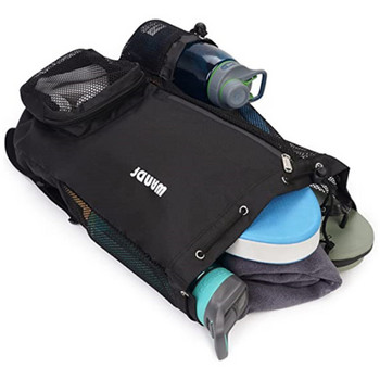 Плажна чанта за съхранение с шнур с мокри джобове Мъже Дамски плажни раници Лятна раница за плуване Мрежеста спортна чанта за туризъм на открито