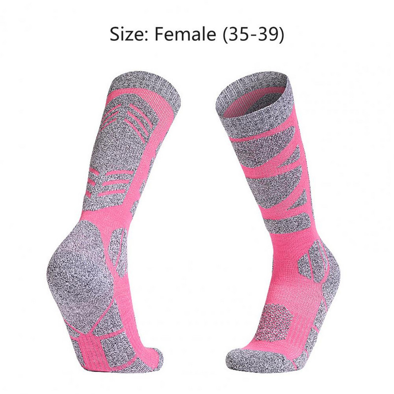Kvėpuojančios slidinėjimo kojinės Žieminės slidinėjimo kojinės moterims Vyriškos termo medvilninės ilgo vamzdžio lauko sportinės kojinės, skirtos slidinėjimui žygiams bėgimui
