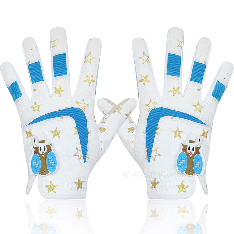 Laste golfikindad 1 paar PU nahast libisemisvastane spordikinnas valge sinine punane armas disain poistele tüdrukutele teismeeas uus hingav