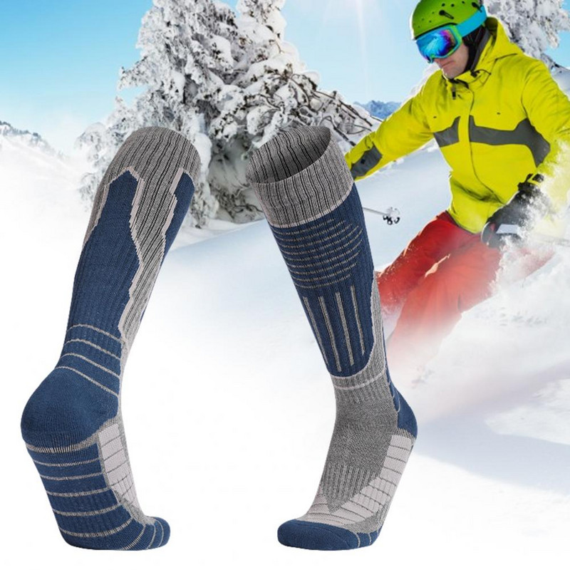Põlveni ulatuvad soojad sokid Suure jõudlusega termosuusasokid libisemiskindlad mansett hingavad niiskust imavad lumelauaspordid mugavuse tagamiseks
