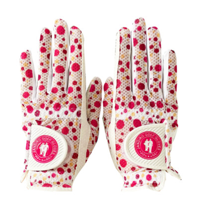 JANDIRO Ljetne ženske rukavice za golf ručno uvezene mrežaste prozračne neklizajuće silikonske tiskane trake elastične perive