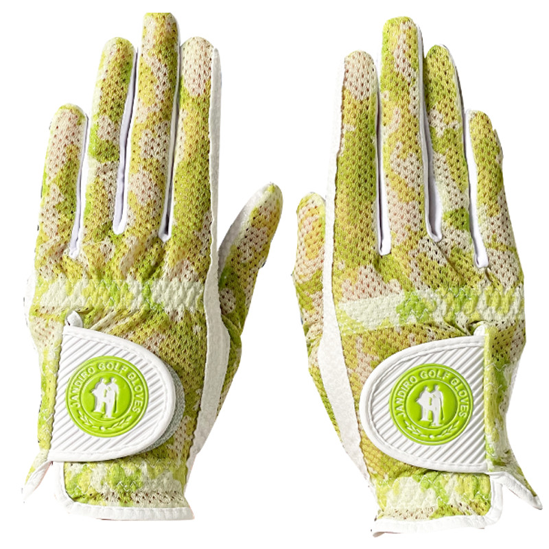 JANDIRO Ljetne ženske rukavice za golf ručno uvezene mrežaste prozračne neklizajuće silikonske tiskane trake elastične perive