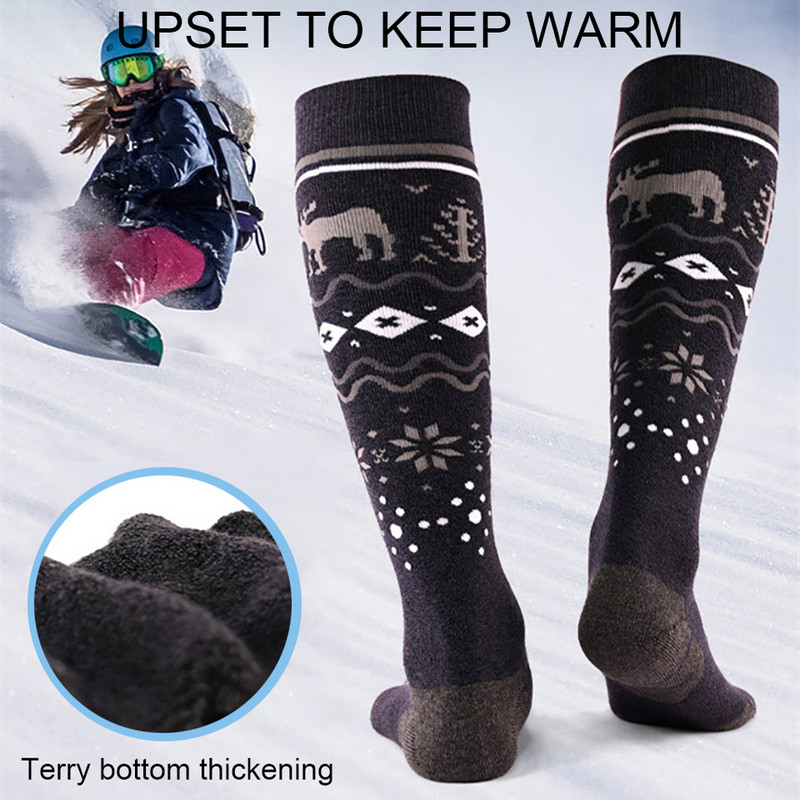 Talispordialad Soojad villased sokid Hingavad Nahasõbralikud Kulumiskindlad Elastsed Matkamine Mägironimine Jalgrattasõit Suusa termosokid